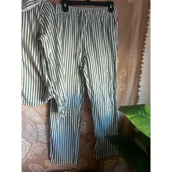 Hill House Cypress Pajama Set Green Stripe - Picture 6 of 8